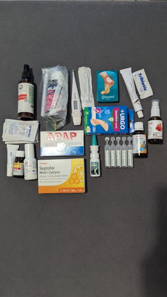co spakować do apteczki w podróż, leki, apteczka, co znajduje się w naszej apteczce, poradnik, poradnik dla rodzin